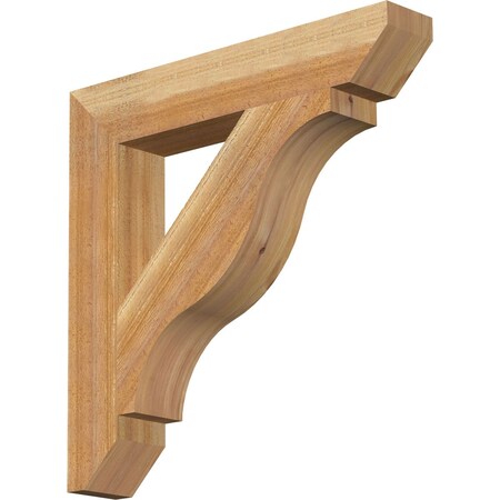 Ekena Millwork Funston Slat Rough Sawn Bracket, Western Red Cedar, 4"W x 24"D x 24"H BKT04X24X24FST06RWR